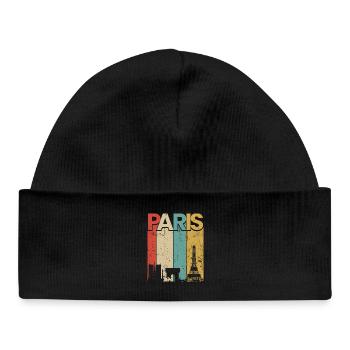 Paris Vintage Sunset Stripes - Bonnet bébé bio - noir - Devant