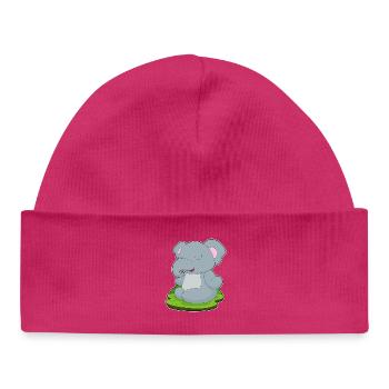 Elephant Yoga Fitness Meditation - Baby Organic Beanie - hot pink - Front