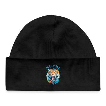 Tigre Du Népal - Bonnet bébé bio - noir - Devant