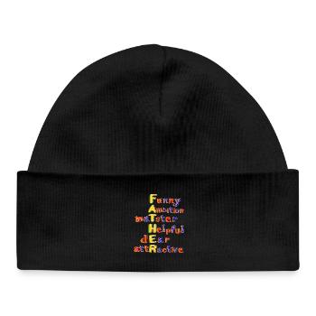 Father-Vibrant Colourful Motivational Word Art - Baby Organic Beanie - black - Front