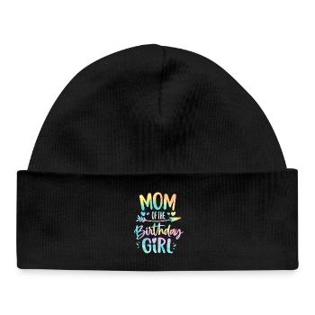 Maman de la fille d’anniversaire Tie Dye Colorée Maman d’anniversaire - Bonnet bébé bio - noir - Devant