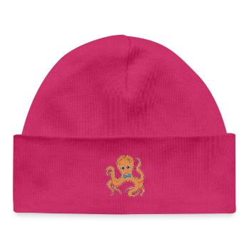 Octopus Bow Tie - Baby Organic Beanie - hot pink - Front