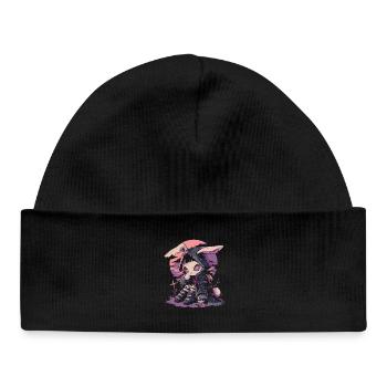 Goth Bunny Sorcière E-Girl Gothique Grunge Cadeau - Bonnet bébé bio - noir - Devant