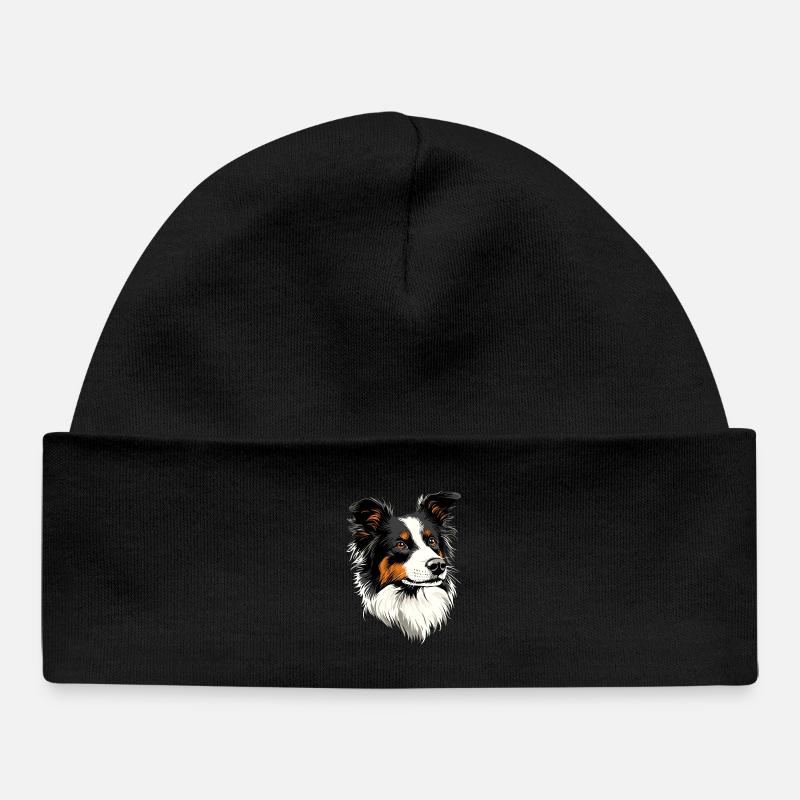 border collie chien amoureux chiot mignons collies - Bonnet bébé bio - noir