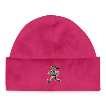 Grafik Läuferin - Baby Organic Mütze - hot Pink - Vorne