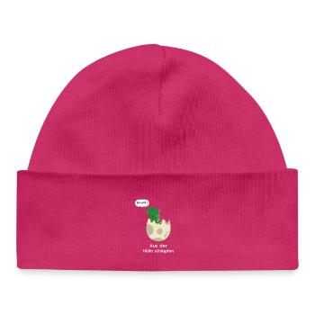 Glissez-vous hors de la coquille - Bonnet bébé bio - hot pink - Devant