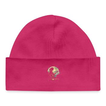 Banjo Player Drawing - Baby Organic Beanie - hot pink - Front