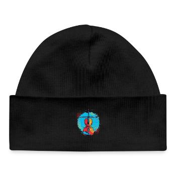 Violin Drawing - Baby Organic Beanie - black - Front