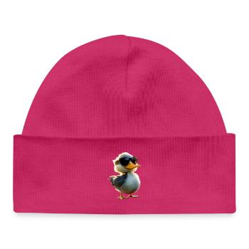 Ente Stockente Entenküken Duck Entlein Erpel Enten - Baby Organic Mütze - hot Pink - Vorne