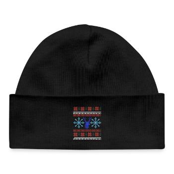Pixel Christmas Pattern - Baby Organic Beanie - black - Front