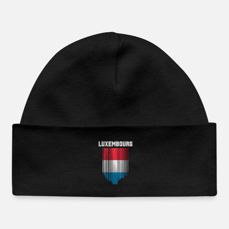 Drapeau du Luxembourg, fierté luxembourgeoise - Bonnet bébé bio - noir