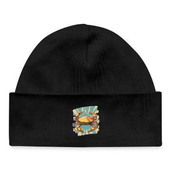 Crabe Rétro - Bonnet bébé bio - noir - Devant