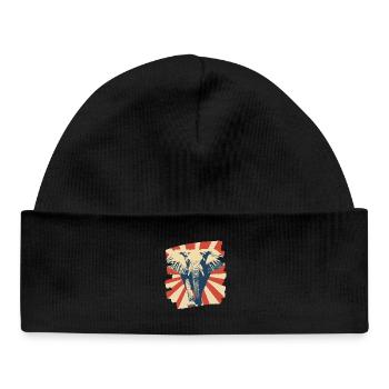 Éléphant - Bonnet bébé bio - noir - Devant
