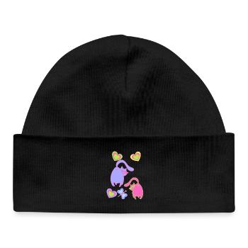 Valentin Chats Chat Coeur Coeurs Chers Partenaires - Bonnet bébé bio - noir - Devant
