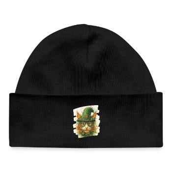 Chat de la Saint-Patrick - Bonnet bébé bio - noir - Devant