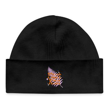 Plant Mama Stylish Print Motif - Baby Organic Beanie - black - Front