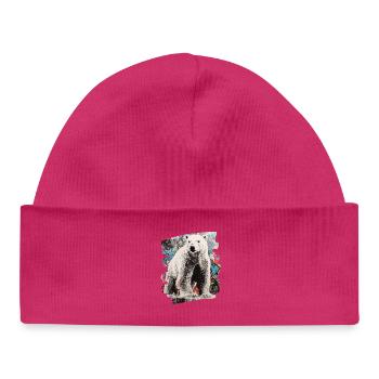 Eisbär Graffiti Sprayer - Baby Organic Mütze - hot Pink - Vorne