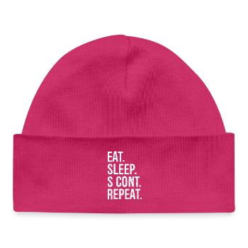 eat sleep s cont repeat - Baby Organic Mütze - hot Pink - Vorne