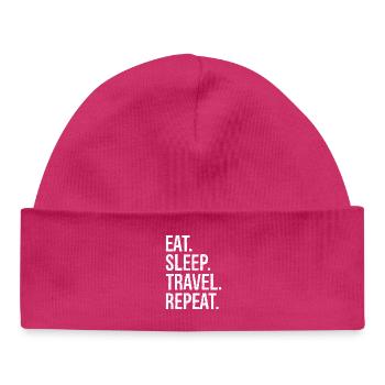 Manger dormir Voyager Répéter - Bonnet bébé bio - hot pink - Devant