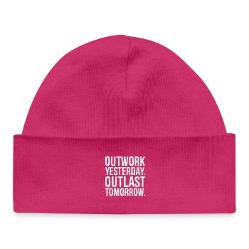 survivre hier survivre demain - Bonnet bébé bio - hot pink - Devant