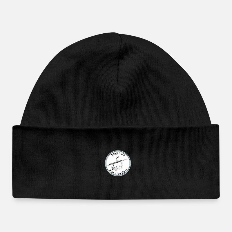 Flûte - Restez mignon et jouez de la flûte traversière - Bonnet bébé bio - noir