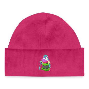 Unicorn Kite Flying Kite - Baby Organic Beanie - hot pink - Front