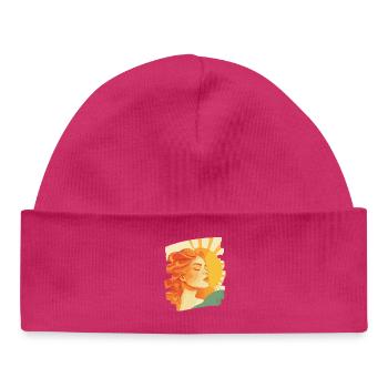 Soleil d’été Rétro - Bonnet bébé bio - hot pink - Devant
