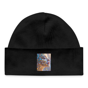 Art du visage de papillon - Bonnet bébé bio - noir - Devant