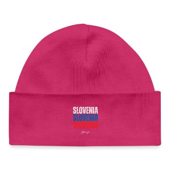 Flagge von Slowenien, slowenischer Stolz - Baby Organic Mütze - hot Pink - Vorne
