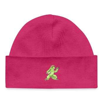 Frosch Maler Pinsel Malen - Baby Organic Mütze - hot Pink - Vorne