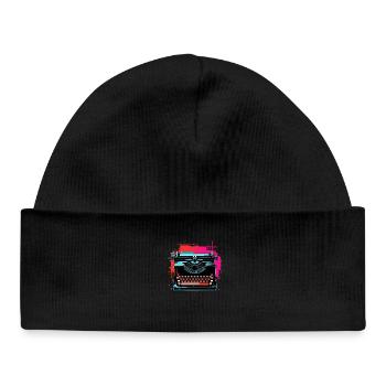 Typewriter Retrowave - Baby Organic Beanie - black - Front