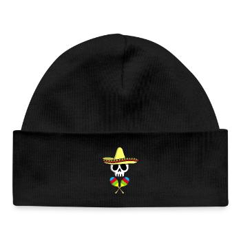 Crâne mexicain - Bonnet bébé bio - noir - Devant