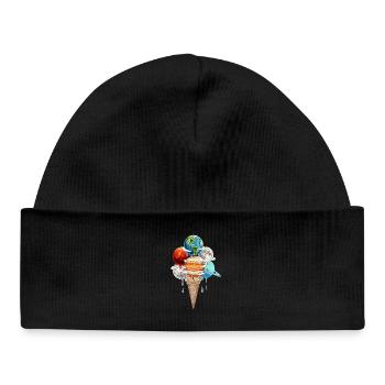 Planète Glace Crème Cosmique One Ball - Bonnet bébé bio - noir - Devant