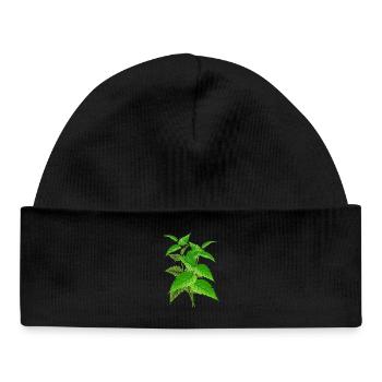 Nettle bouquet – the power of nature in lush green - Baby Organic Beanie - black - Front
