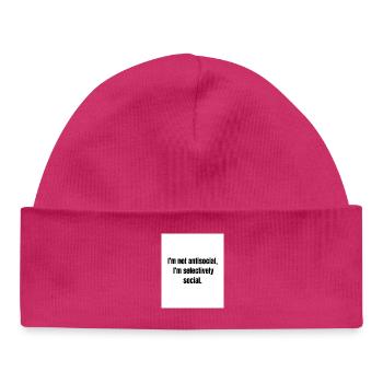 Selectively Social – Introvert Definition - Baby Organic Beanie - hot pink - Front