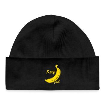 Keep Peel – Humour de banane pour les gourmets et les créateurs de tendances - Bonnet bébé bio - noir - Devant