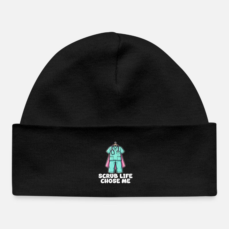 SCRUB LIFE CHOSEN ME - CADEAU INFIRMIÈRE - Bonnet bébé bio - noir