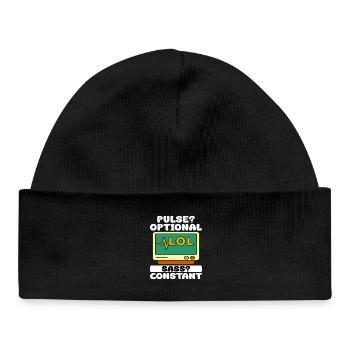 PULSE? OPTIONAL, SASS? CONSTANT - NURSE GIFT - Baby Organic Beanie - black - Front