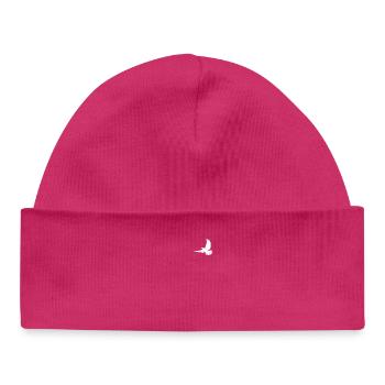 Colombe blanche Colombe de la paix Silhouette Pocket Design - Bonnet bébé bio - hot pink - Devant