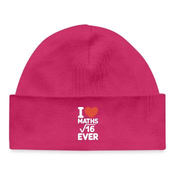 Math I Love Maths Math Nerd Math Teacher - Baby Organic Beanie - hot pink - Front