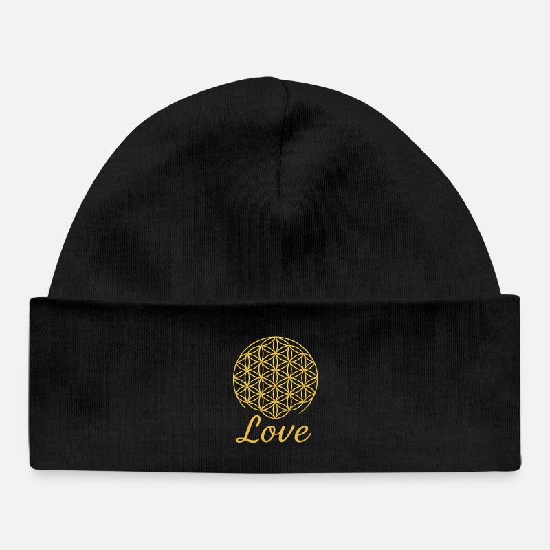 Fleur de Vie - Amour - Bonnet bébé bio - noir