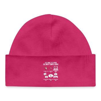 What I do in my free time Donkey - Baby Organic Beanie - hot pink - Front