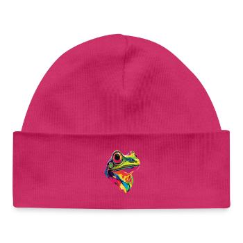 Grenouille Petit Crapaud Grenouille Grenouille Prince Grenouilles - Bonnet bébé bio - hot pink - Devant