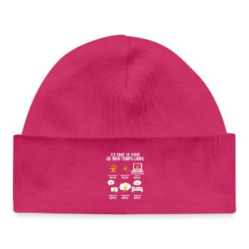 Ce que je fais de mon temps libre Forge et enclume - Bonnet bébé bio - hot pink - Devant