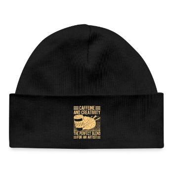 Artist Painter Graphic Caffeine &amp; Creativity Art - Baby Organic Beanie - black - Front