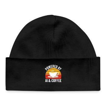 Angetrieben von KI und Kaffeegrafik - Baby Organic Mütze - Schwarz - Vorne
