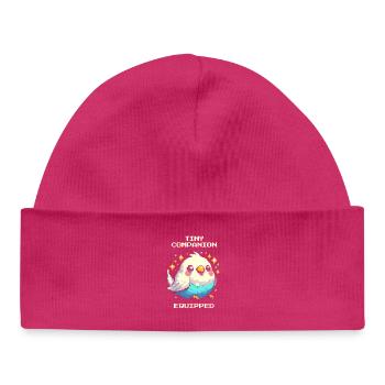 Petit compagnon équipé | Perruche - Bonnet bébé bio - hot pink - Devant