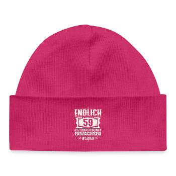 59. Geburtstag - Baby Organic Mütze - hot Pink - Vorne