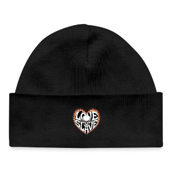 Tatouage de cœur audacieux avec crâne - Bonnet bébé bio - noir - Devant