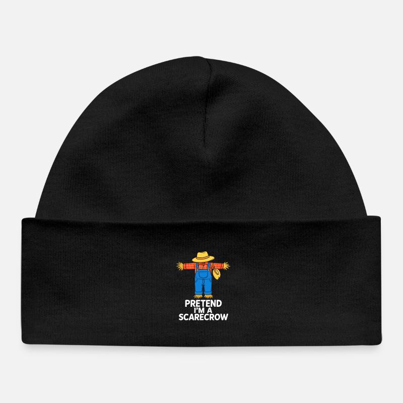 Faites semblant que je suis un épouvantail Halloween T-shirt - Bonnet bébé bio - noir